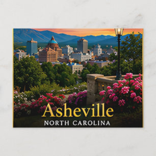 Cartão Postal Asheville Carolina do Norte Montanhas Blue Ridge �