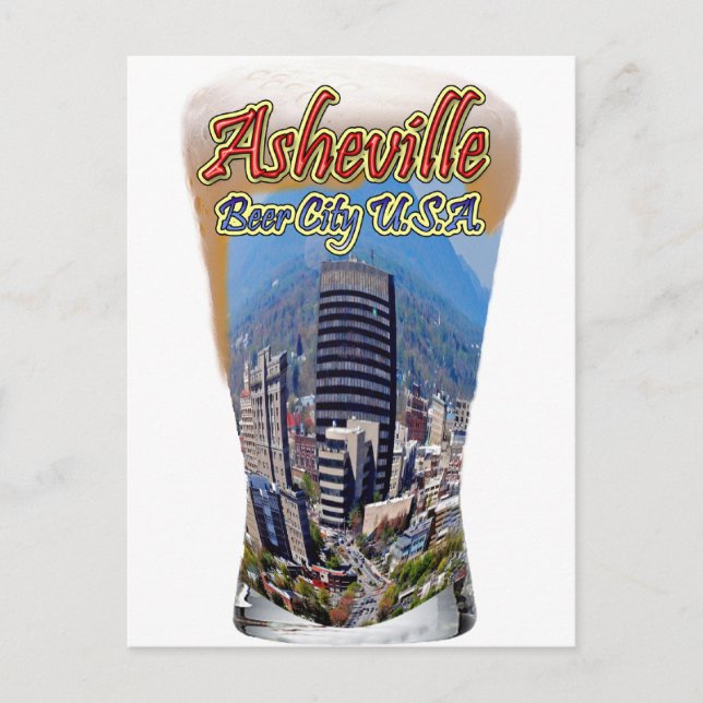 Cartão Postal Asheville Cidade Cervejeira EUA (Frente)