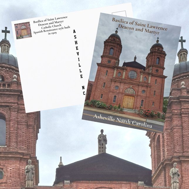 Cartão Postal Asheville NC Basilica do Santo Lawrence (Criador carregado)