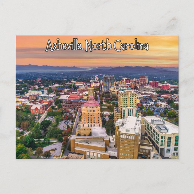 Cartão Postal Asheville North Carolina Sunset (Frente)