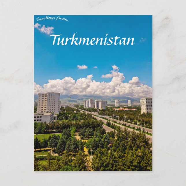 Cartão postal Ashgabat Turmenistão (Frente)