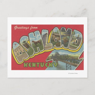 Cartão Postal Ashland, Kentucky - Cenas com Letras Grandes
