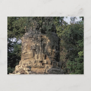 Cartão Postal Ásia, Camboja, Siem Reap. Enormes esculturas de pe