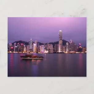 Cartão Postal Ásia, China, Hong Kong, horizonte urbano e