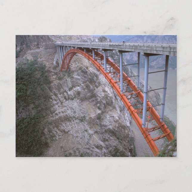 Cartão Postal Ásia, China, Rio Yangtze. Zigui para Men Tian (Frente)