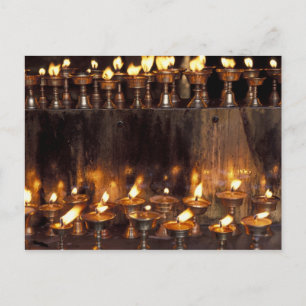 Cartão Postal Ásia, China, Tibete, Lhasa. Chamas de oração,