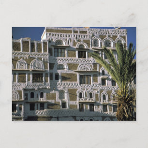 Cartão Postal Ásia, Iêmen, Sana'a. Casa iemenita.