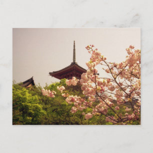Cartão Postal Ásia, Japão, Quioto, templo Kiyomizu na primaver
