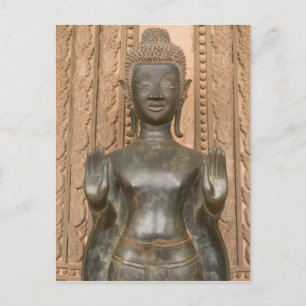 Cartão Postal Ásia, Laos, Vientiane, Buda de Bronze em Hawn