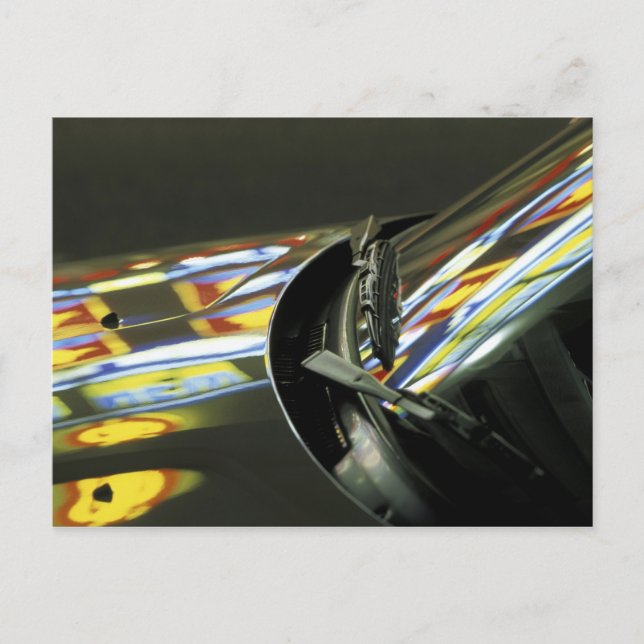 Cartão Postal Ásia, Malásia, Melaka. Reflexões neon no carro (Frente)