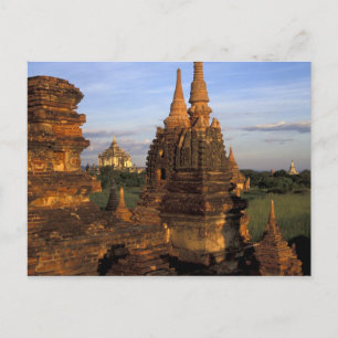 Cartão Postal Ásia, Mianmar, Bagan. Templos antigos e