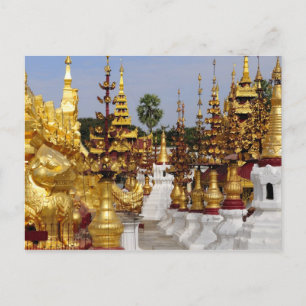 Cartão Postal Ásia, Mianmar (Birmânia), Bagan (Pagan). O Shwe