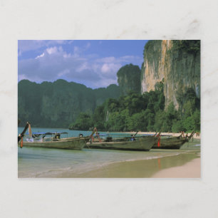 Cartão Postal Ásia, Tailândia, Krabi. Praia de West Railay,