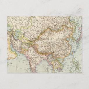 Cartão Postal Asien - Mapa da Ásia
