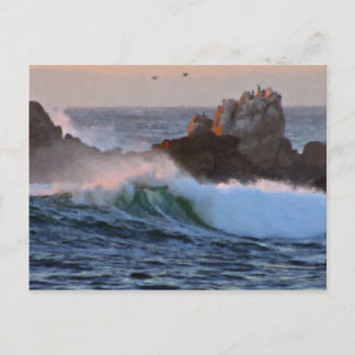 Cartão Postal Asilomar Beach Wave Big Sur California Pintado