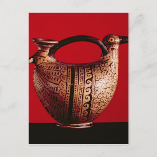 Cartão Postal askos etrusco em forma de pato