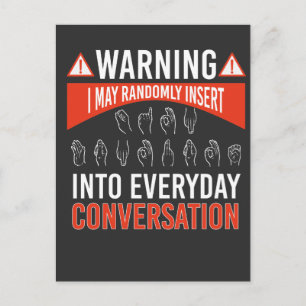 Cartão Postal ASL American Sign language Interpreter surdo