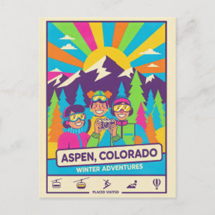 Cartão Postal Aspen, Colorado – Estilo de Viagem dos Anos 90