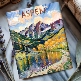 Cartão Postal Aspen Colorado Viagem Van Gogh Mountain Landscape