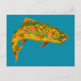 Cartão Postal Aspen Leaf Rainbow Trout 2