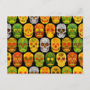 Cartão Postal Aspen Leaf Skulls padrão sem descontinuidades 201