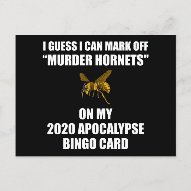 Cartão Postal Assassinato Hornets 2020 Apocalypse Bingo (Frente)