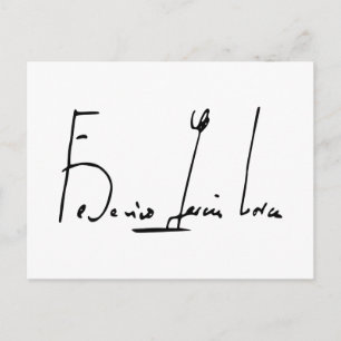 Cartão Postal Assinatura Federico García Lorca