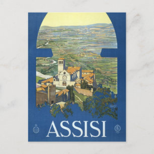 Cartão Postal Assisi Itália Arte de Viagem Antiga Basílica Franc