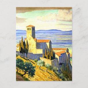 Cartão Postal Assisi, Itália - pintura de arte