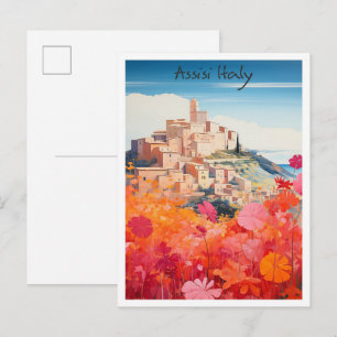 Cartão Postal Assisi Itália Viagem Cidade Estética