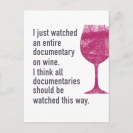 Cartão Postal Assista a um documentário sobre vinho ... O único