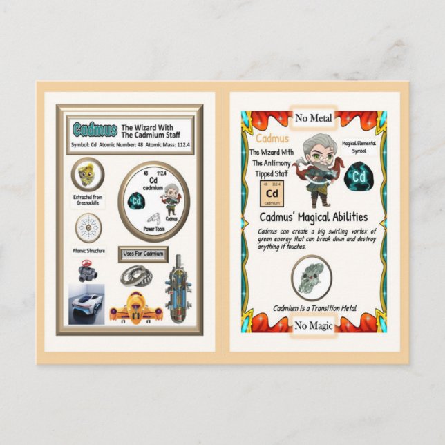 Cartão Postal Assistente Cadmus - Elemento Cádmio (Frente)