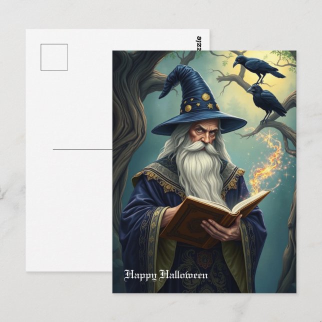 Cartão Postal Assistente de Halloween (Frente/Verso)