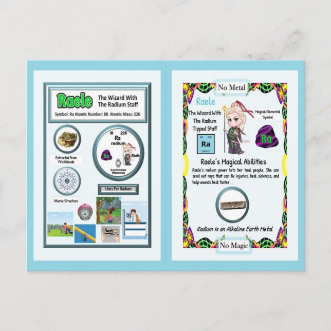 Cartão Postal Assistente de Raele - Elemento de Radium (Frente)