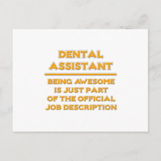 Cartão Postal Assistente Dental Fantástico. Descrição do Trabalh