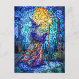 Cartão Postal Assistente em Floresta com Magia
