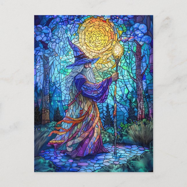 Cartão Postal Assistente em Floresta com Magia (Frente)