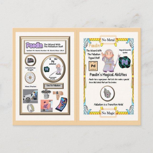 Cartão Postal Assistente Paedin - Elemento Palladium (Frente)