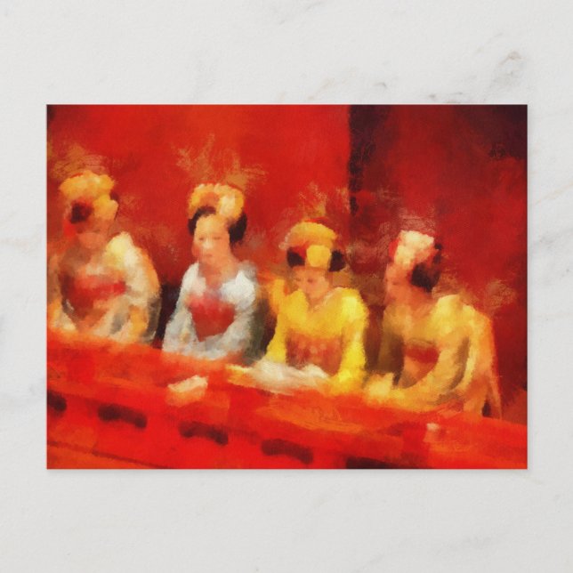 Cartão Postal Assistindo à Arte Kabuki (Frente)