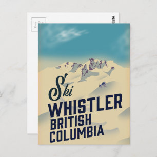 Cartão Postal Assobiador,poster de esqui Vancouver British Colum