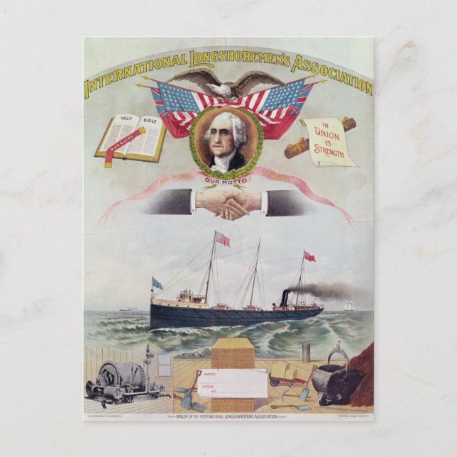 Cartão Postal Associação Internacional de Longshoremen (Frente)
