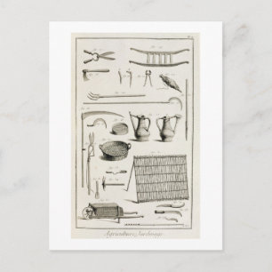 Cartão Postal Assortment of gardening tools, from the 'Encyclope