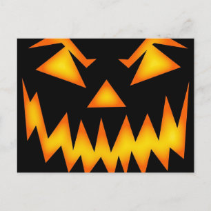 Cartão Postal Assustador Jack O Lanterna Face