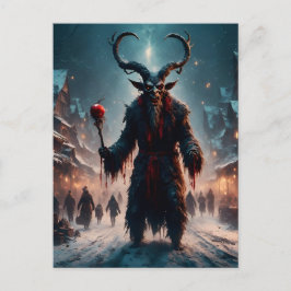 Cartão Postal Assustador Krampus Horror de Natal