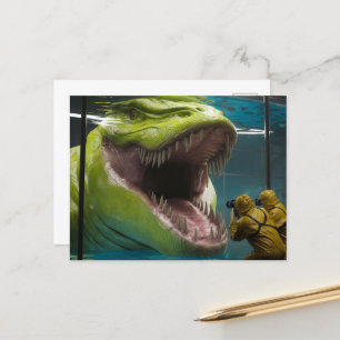 Cartão Postal Assustador Monstro Submarino