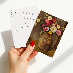 Cartão Postal Asters e Zinnias   Tadeusz Makowski