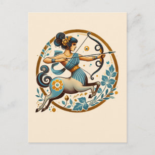 Cartão Postal Astrologia de Aniversário da Deusa de Sagitário   