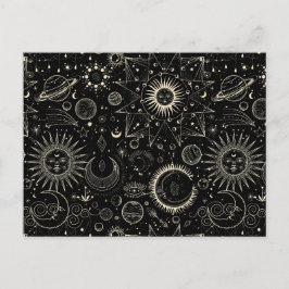 Cartão Postal Astrologia mágica tarot boho celestial