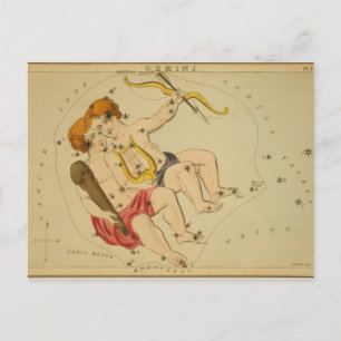 Cartão Postal Astrologia Vintage / constelação de Astronomia G