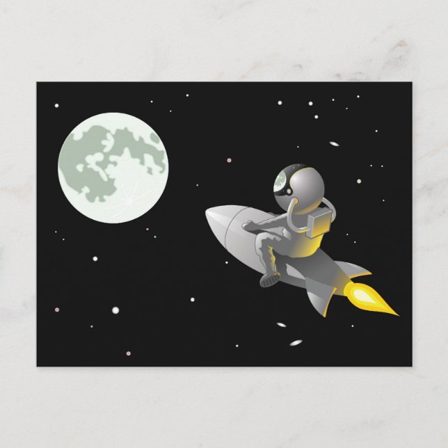Cartão Postal Astronauta À Lua (Frente)